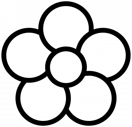 Petal Flower Clipart - 5 Petal Flower Clipart (450x436)