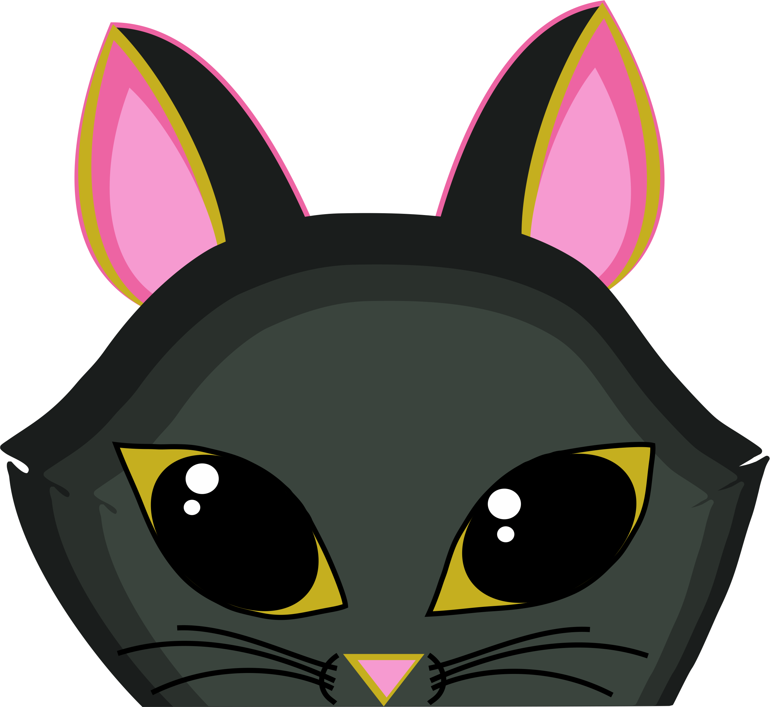 Cat Peeking Clipart Transparent Stock - Black Cat (2489x2288)
