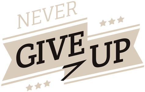Never Give Up Motivational Label - Never Give Up Transparent (512x512)