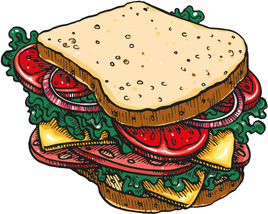 Sandwiches Illustration Opt - Fast Food (600x600)