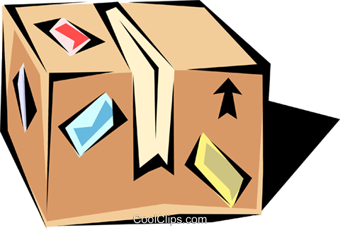Shipping Cases Royalty Free Vector Clip Art Illustration - Paket Clipart (480x326)