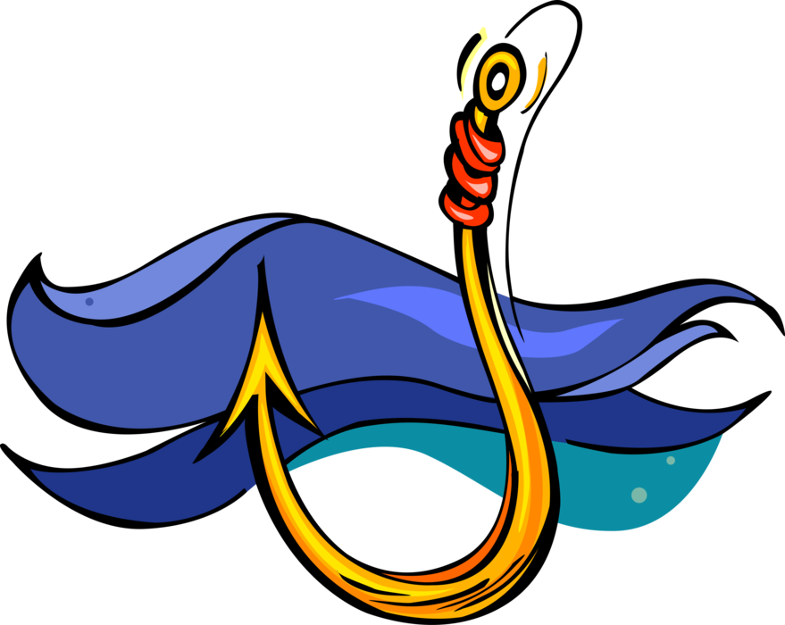 Vector Illustration Of Sport Fisherman Angler's Barbed - Vector Illustration Of Sport Fisherman Angler's Barbed (879x700)