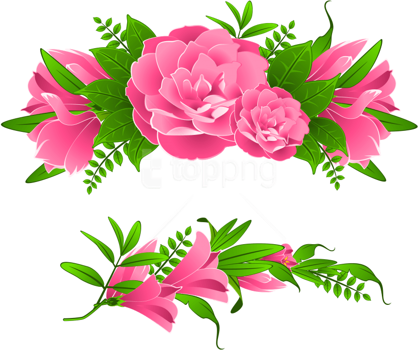 Flowers Borders Free Png Images Toppng - Flowers Border Clipart Png (850x720)