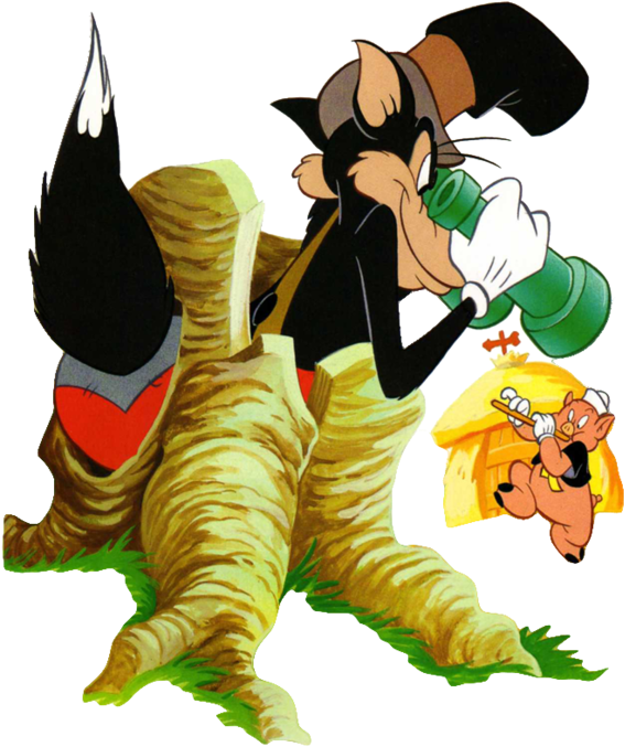 Los 3 Cerditos Y Lobo En Imagenes - Lobo De Los Tres Cerditos Png (577x699)