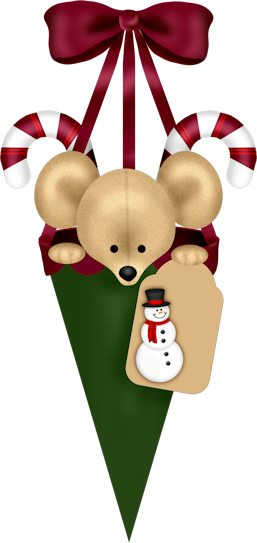 Christmas Mouse Clip Art - Cartoon (257x543)
