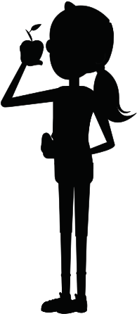 Woman Eating Apple - Illustration (550x550)