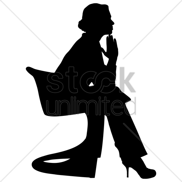 Woman Thinking Silhouette Clipart Silhouette Clip Art - Thinking Woman Silhouette (600x600)