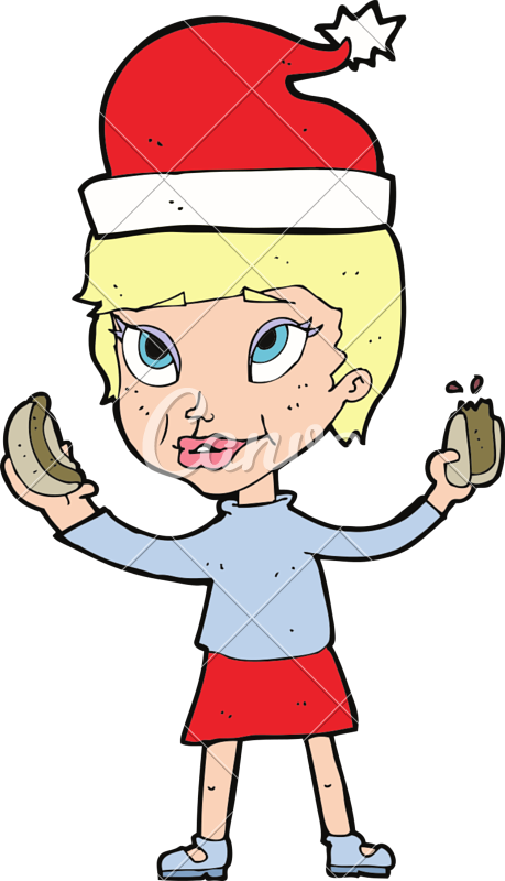 Christmas Woman Eating Hotdog - Hot Dog (459x800)