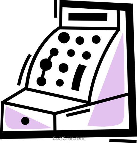 Cash Register Royalty Free Vector Clip Art Illustration - Cash Register Royalty Free Vector Clip Art Illustration (461x480)
