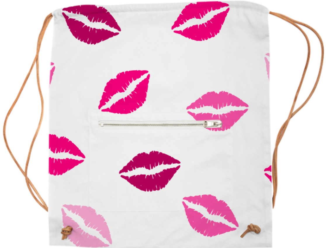 Sports Bag Pink Lips Kiss Love $65 - Lip Cartoon (1116x850)
