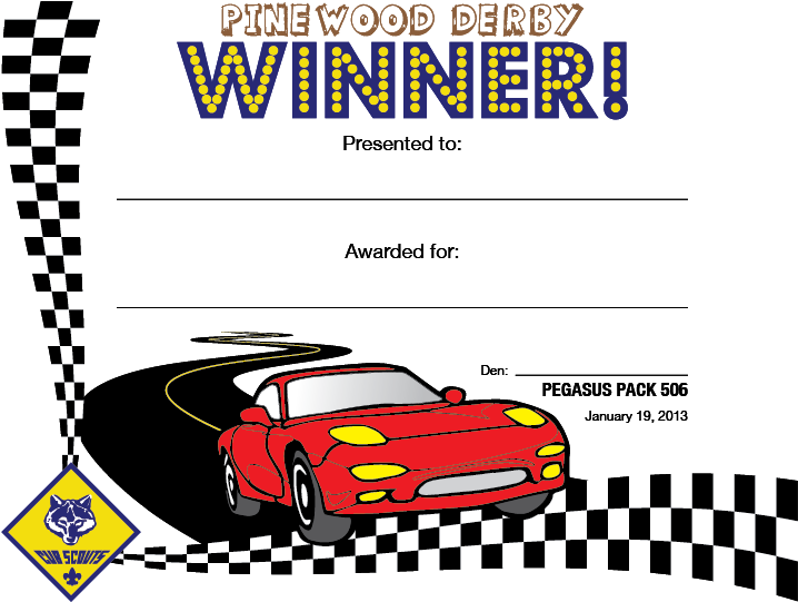 Cub Scout Pinewood Derby Certificates Alana Sabin - 1st Place Pinewood Derby Certificate Templates (792x612)