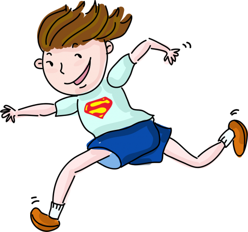 Man,free Vector Graphics - วิ่ง การ์ตูน Png (500x468)