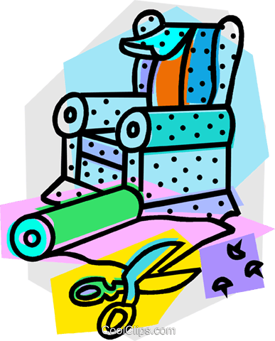 Re Upholstering A Chair Royalty Free Vector Clip Art - Re Upholstering A Chair Royalty Free Vector Clip Art (387x480)
