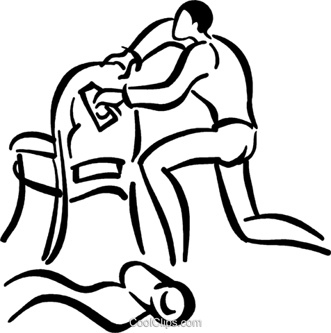 Person Reupholstering A Chair Royalty Free Vector Clip - Line Art (476x480)