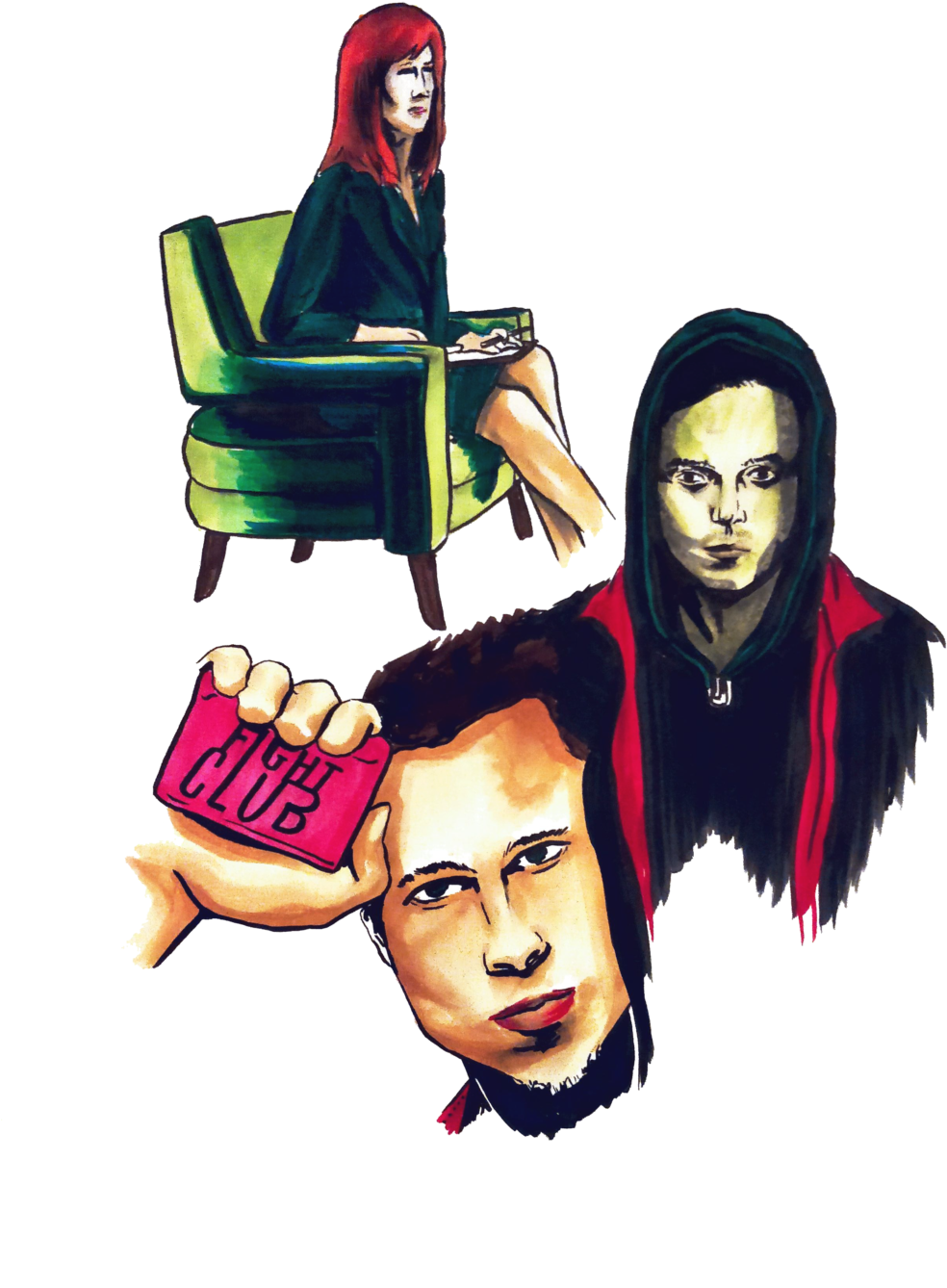The Art Of The Plot Twist In Fight Club, Homecoming, - Illustration (1061x1400)