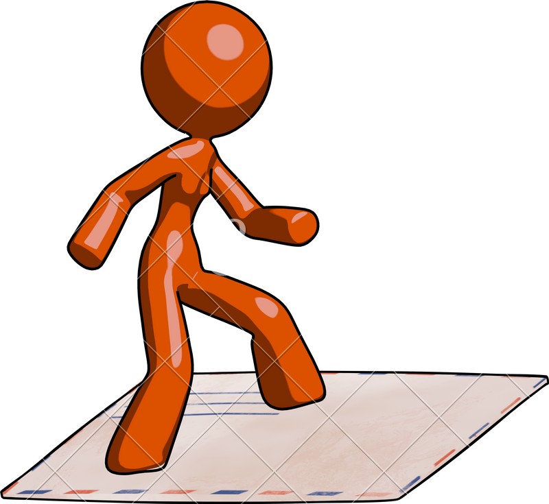 Orange Design Mascot Woman - Illustration (800x735)