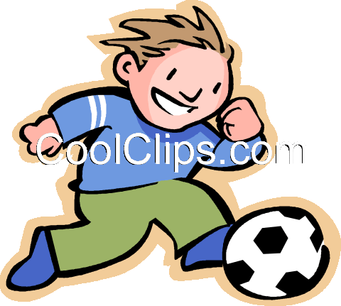 Little Boy With A Soccer Ball Royalty Free Vector Clip - Child Development Center (480x431)