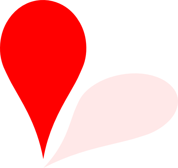 Heart Clipart Map - Small Map Marker Png (600x564)