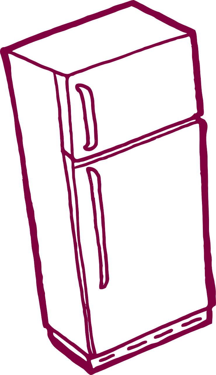 Fridge Furniture Kitchen - Refrigerator Clip Art (740x1280)