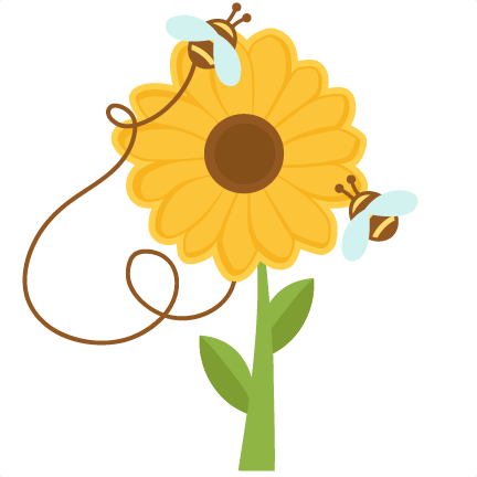 Pretty Clipart Sunflower - Sunflower With Bee Clipart (432x432)