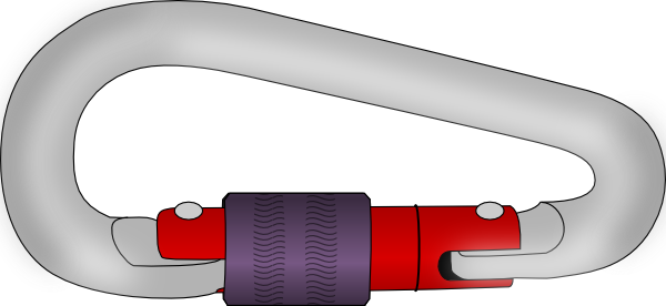 Karabiner Clip Art At Clker Com Vector Clip Art Online - Carabiner Clipart (600x276)