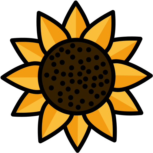 Garden Nature Sunflower Icon Free Of - Sunflower Flat Design (512x512)