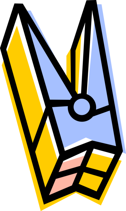 Vector Illustration Of Clothespin Or Clothes-peg Fastener - Vector Illustration Of Clothespin Or Clothes-peg Fastener (419x700)