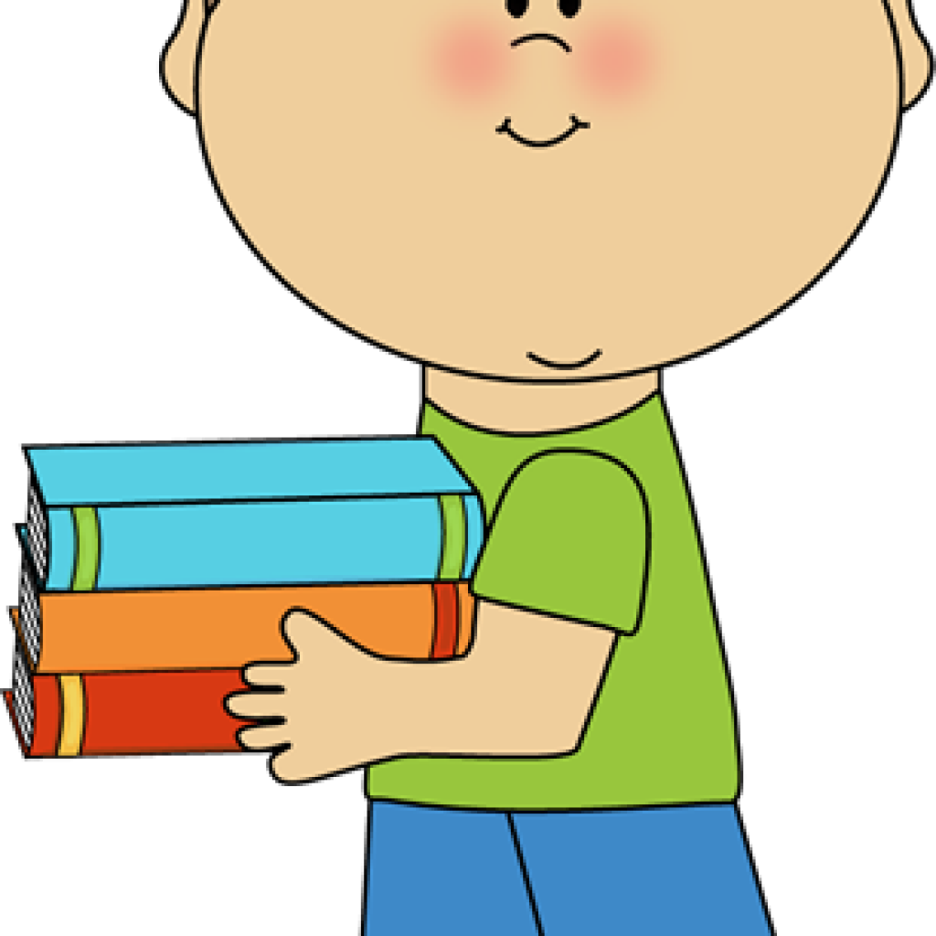 School Books Clipart Little Boy Carrying School Books - Boy With Books Clipart (1024x1024)