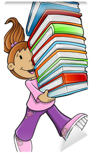 Girl Student Carrying Books Vector Illustration Wall - Carry Books Clip Art (400x400)