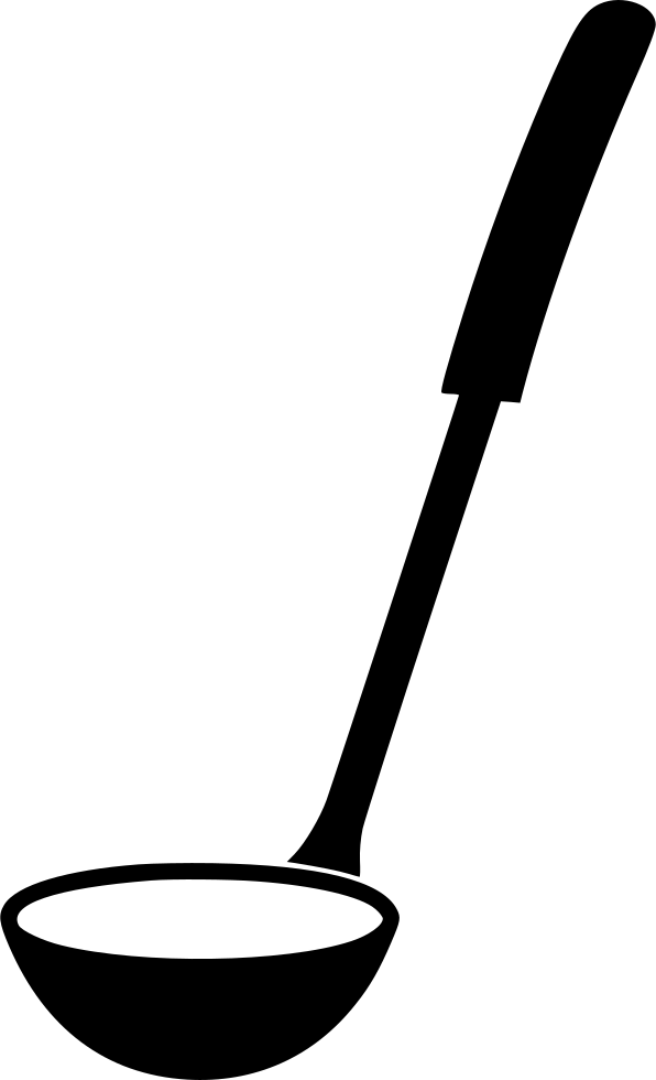 Png File - Black And White Ladle Clipart (596x980)