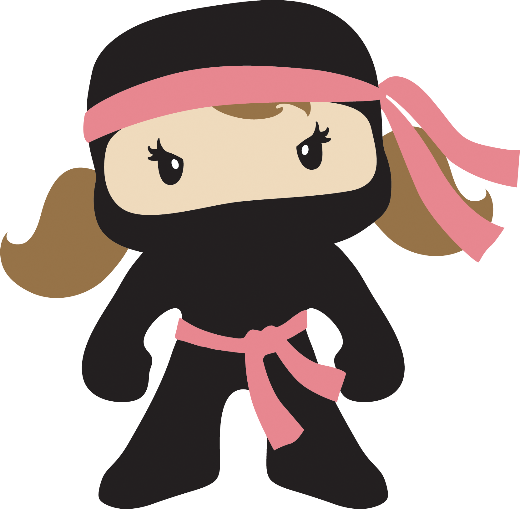 Ninja Clipart Cool Character - Cartoon Girl Ninjas (1663x1626)