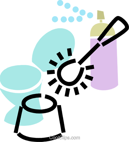 Toilette Mit Wc-bürste Und Reiniger Vektor Clipart - Wc Bürste Clipart (435x480)