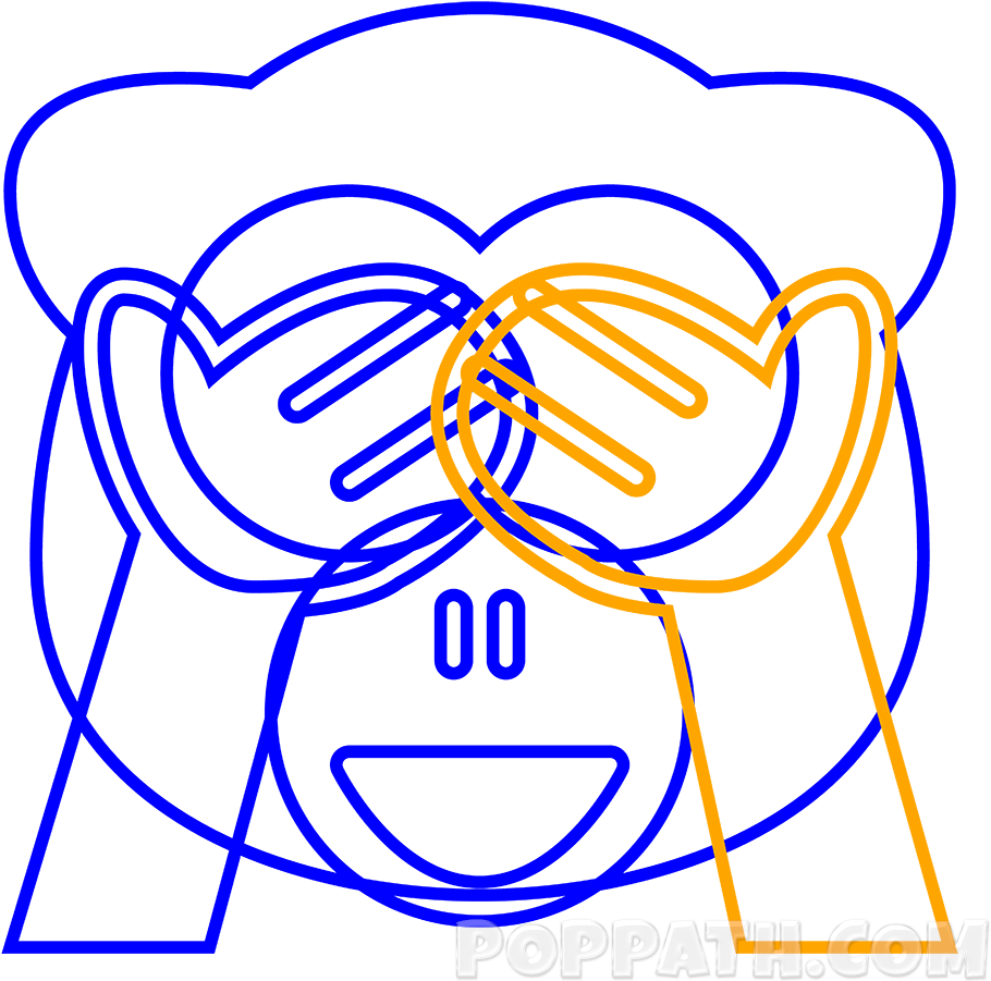 Repeat Steps 4-5 On The For The Opposite Hand - Imagenes De Cumpleaños De Emojis Para Dibujar (1000x1000)