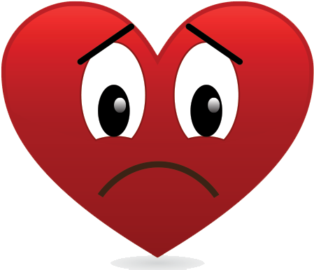 Sad Heart Png Image Background - Heart With Sad Face (450x400)