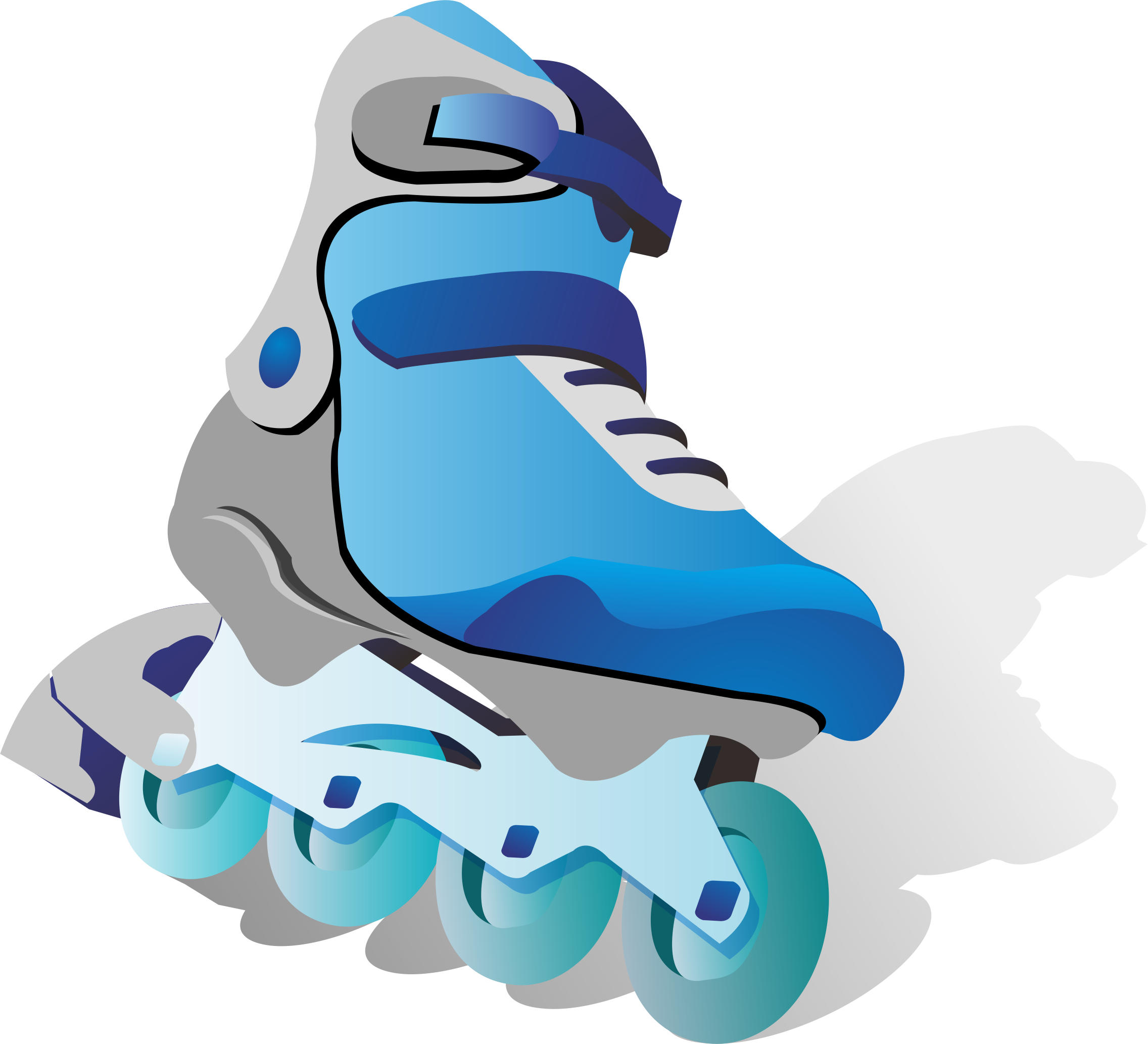 Roller Skating Skateboarding Euclidean - Inline Roller Skates Cartoon (2272x2066)