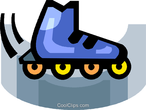 Roller Blades Royalty Free Vector Clip Art Illustration - Temporary Situations Present Continuous (480x360)
