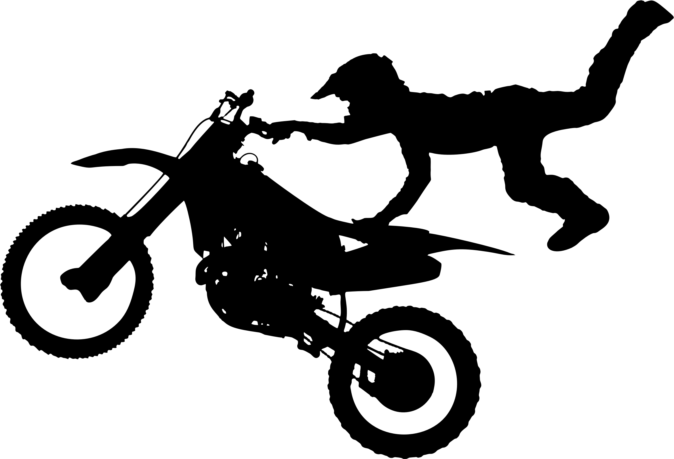Aerial Stuntmen Motorcycle Rider Vector Clipart Image - Dirt Bike Silhouette (2342x1595)