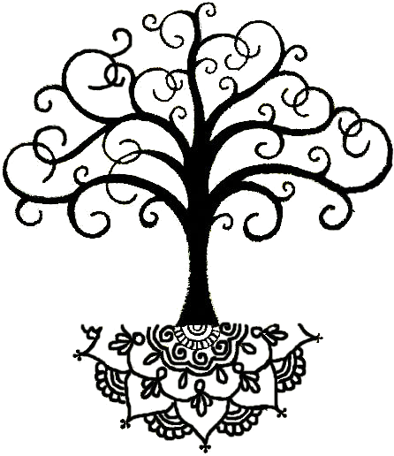 Elegant Lotus - Tree Silhouette Design (852x679)