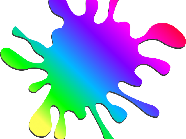 Splatter Clipart Paint Drops - Rainbow Splat (640x480)