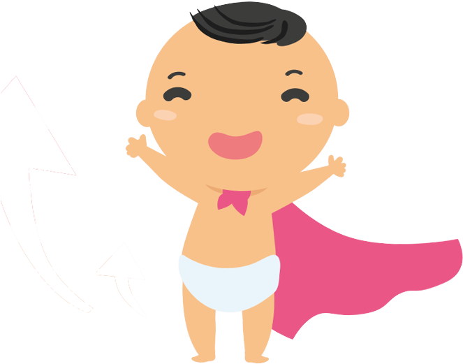 Encourage Brain Development Of Babies And Children - Baby Body Cartoon Png (736x520)