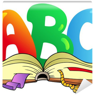 Cartoon Abc Letters With Open Book Wall Mural • Pixers® - Cartoon Abc (400x400)