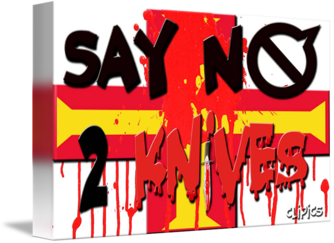 Say No To Knives By Clipics - Graphic Design (650x473)