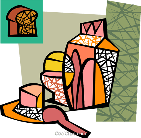 Milk With Hard Boiled Egg Royalty Free Vector Clip - Milk With Hard Boiled Egg Royalty Free Vector Clip (480x470)