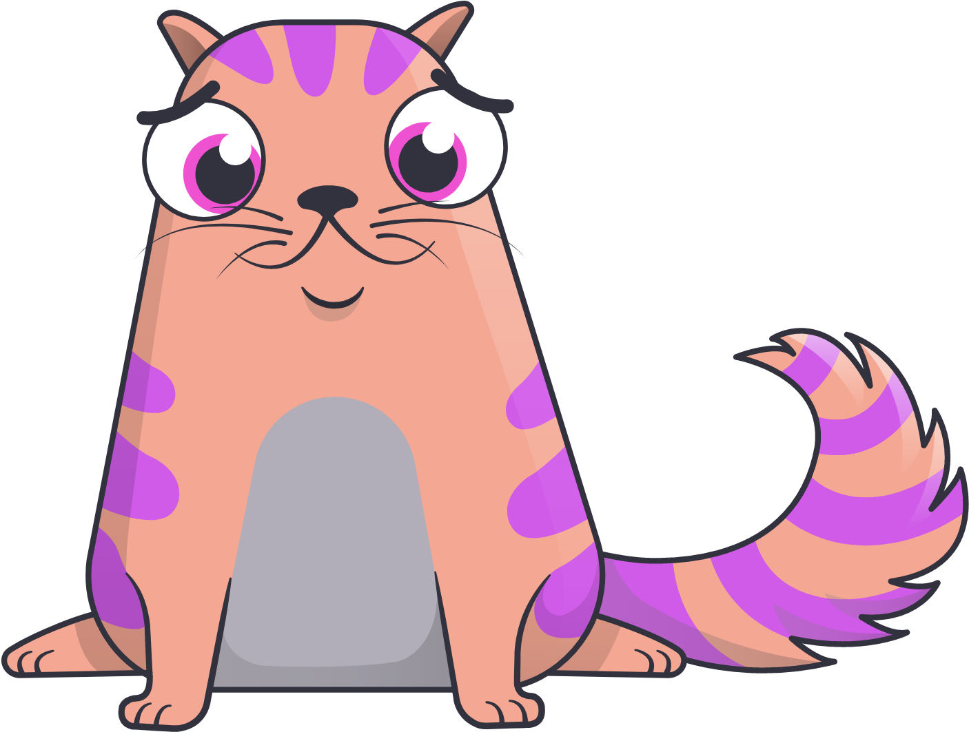 Bubblegum Salmon Kitty Poppins - Cryptokitties (2000x2000)