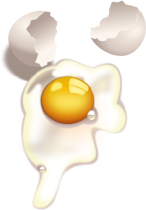 Broken Egg Clipart - بيضه مكسوره (300x431)