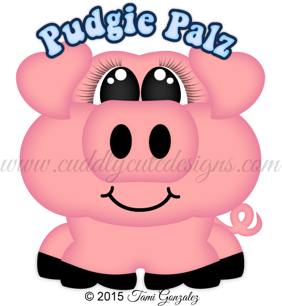 Pudgie Palz-pig Kids Animals, Clip Art, Illustrations, - Cartoon (600x600)