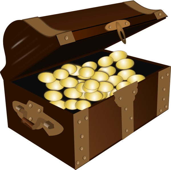 Gold Coin Box Pic Png (600x594)