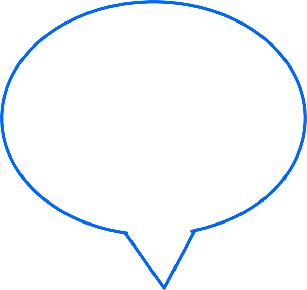 Outline Of A Balloon - Blue Conversation Bubble Vector (600x567)