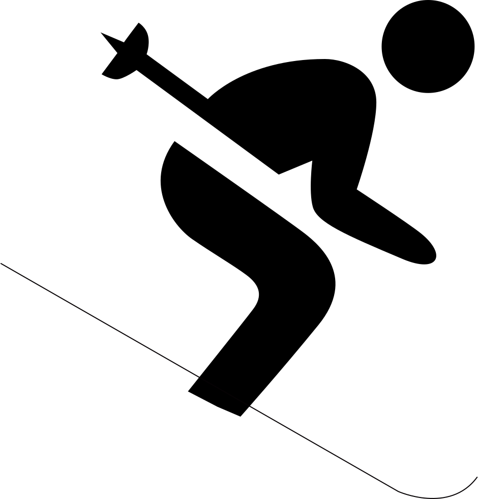 Skiing Stickman Svg Png Icon Free Download - Skiing Black Icon (940x981)