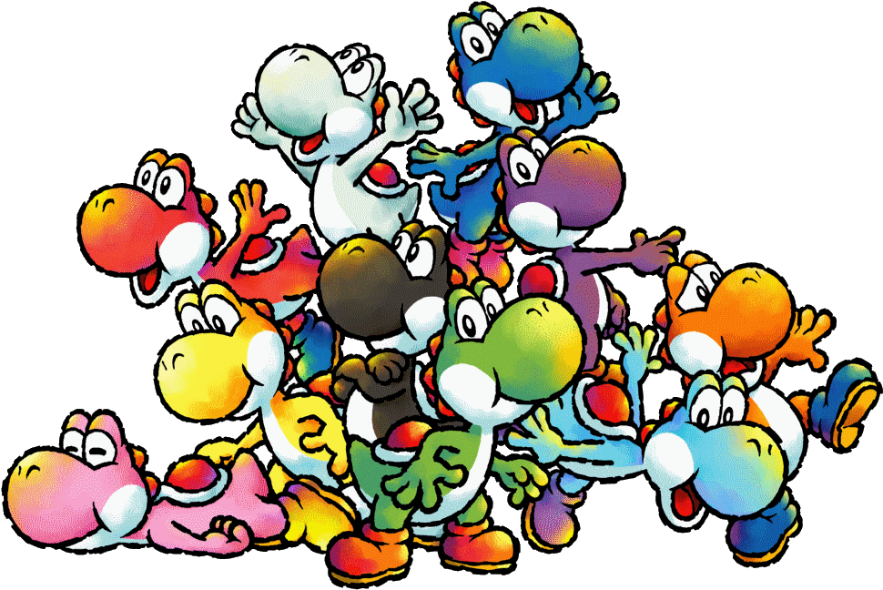 Fireball Clipart Yoshi - All Yoshi Colors (1024x739)